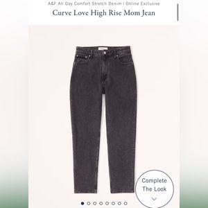NWT Abercrombie & Fitch Curve Love High Rise Mom Jean